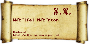 Wölfel Márton névjegykártya